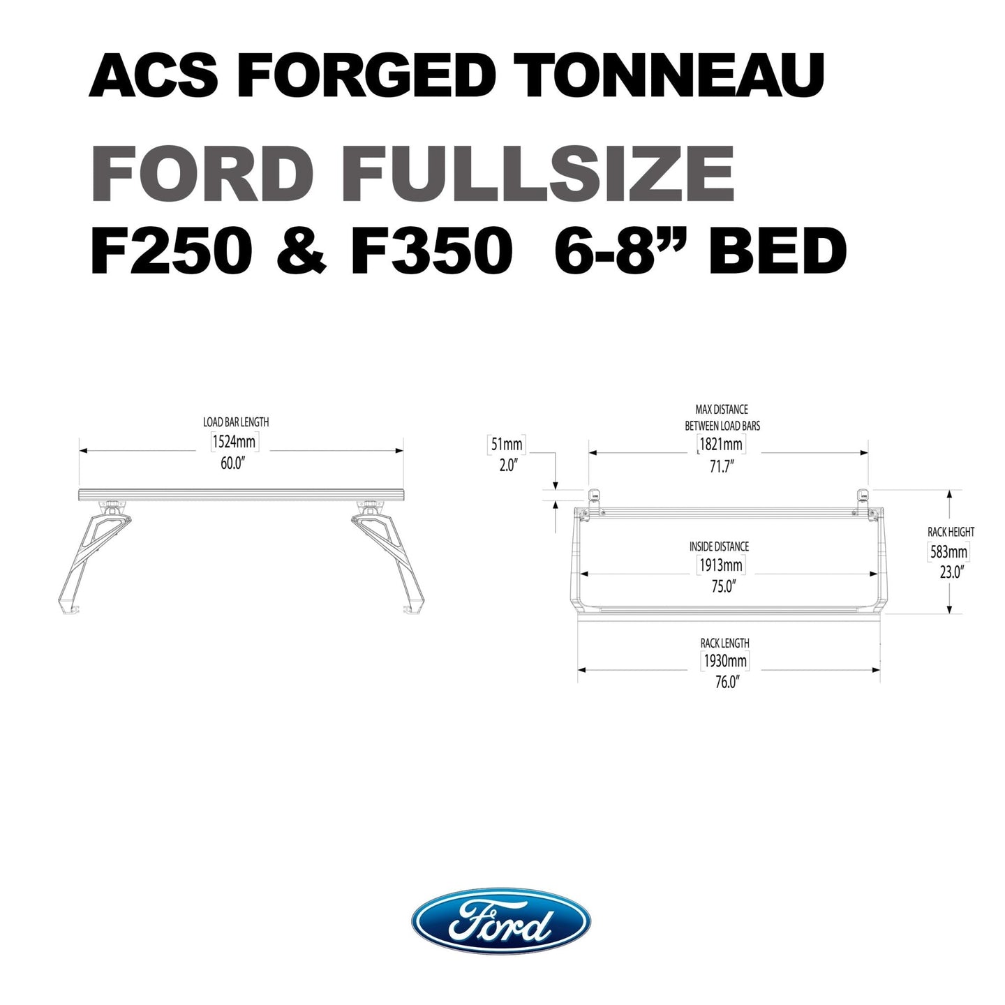 Leitner Designs ACS FORGED TONNEAU - RACK ONLY - Ford - Image 12
