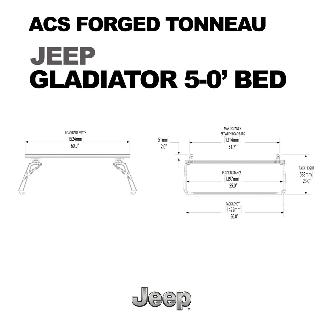 Leitner Designs ACS FORGED TONNEAU - RACK ONLY - JEEP - Image 5
