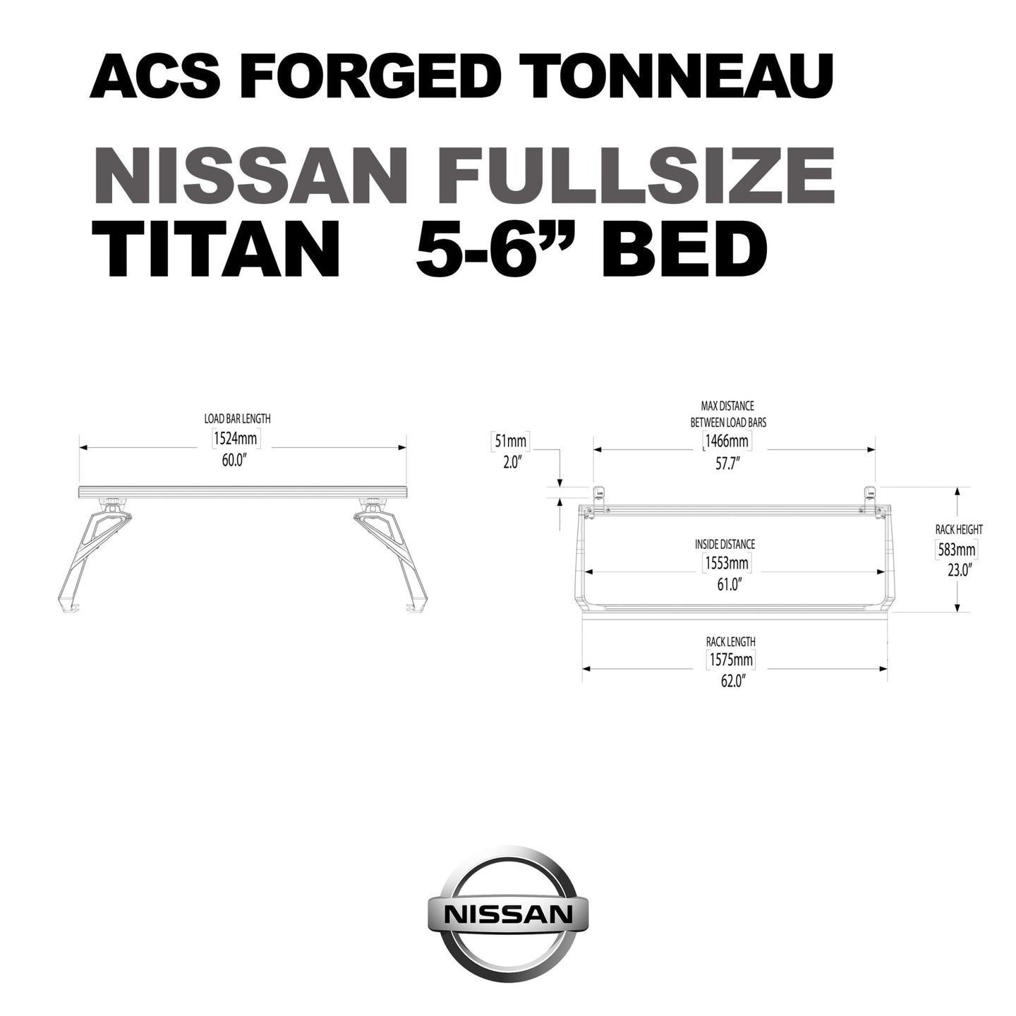 Leitner Designs ACS FORGED TONNEAU - RACK ONLY - Nissan - Image 9