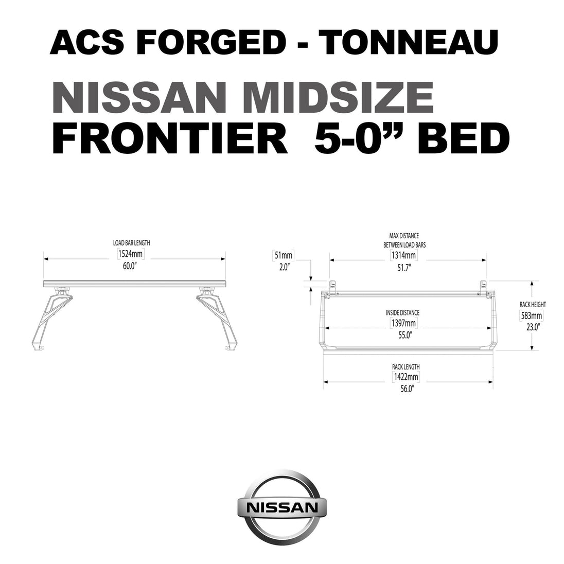 Leitner Designs ACS FORGED TONNEAU - RACK ONLY - Nissan - Image 7