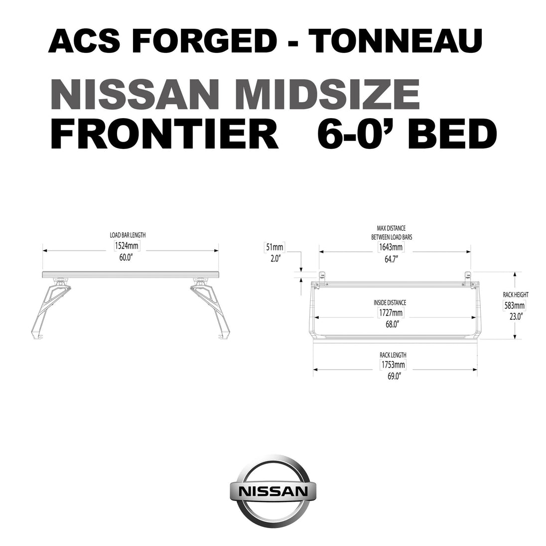 Leitner Designs ACS FORGED TONNEAU - RACK ONLY - Nissan - Image 8