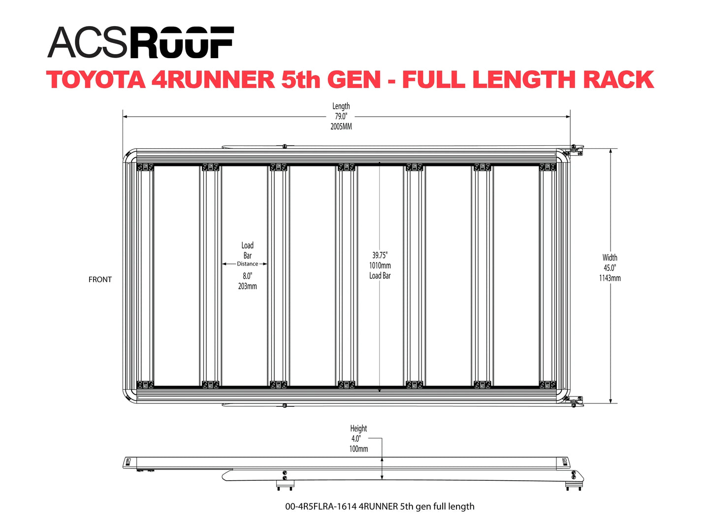 Leitner Designs ACS ROOF | Over Cab Platform Rack for TOYOTA 4RUNNER - FULL LENGTH - Image 11