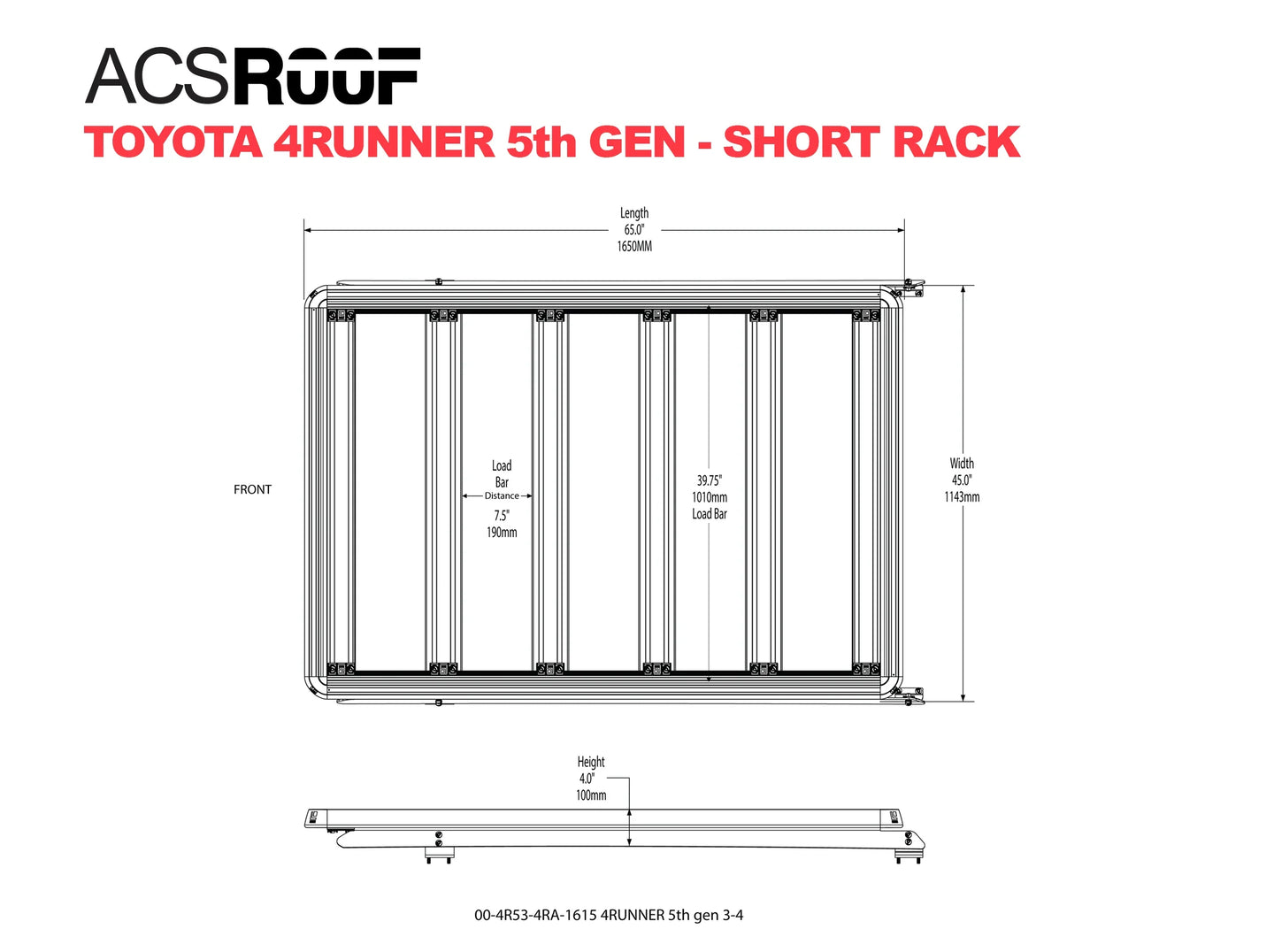 Leitner Designs ACS ROOF | Over Cab Platform Rack for TOYOTA 4 RUNNER - 3/4 RACK - Image 11