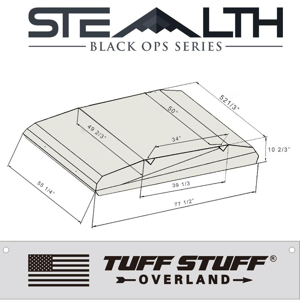 Tuff Stuff Overland Stealth Black Ops Aluminum Shell Roof Top Tent, Black - Image 26