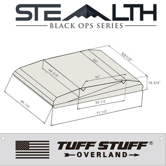 Tuff Stuff Overland Stealth Black Ops Aluminum Shell Roof Top Tent, Black - Image 26