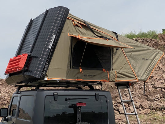 Tuff Stuff Overland Stealth Black Ops Aluminum Shell Roof Top Tent, Black - Image 18