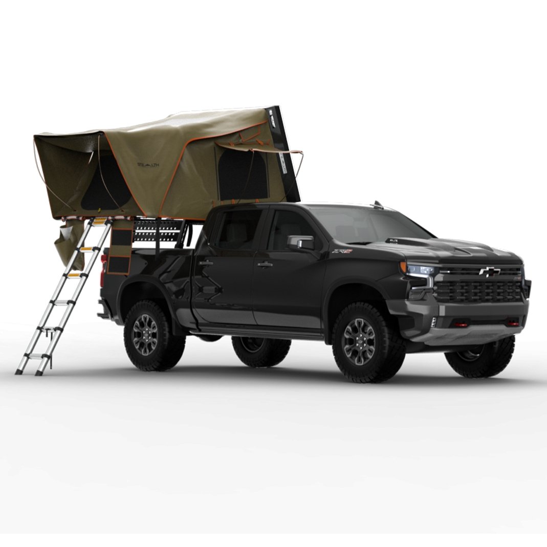 Tuff Stuff Overland Stealth Black Ops Aluminum Shell Roof Top Tent, Black - Image 5